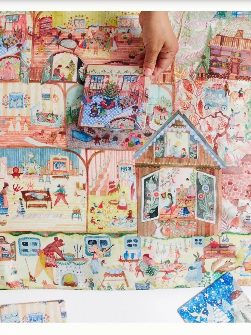 Sarahs Silks NEW Christmas in the Dollhouse Playsilk Seek and Find & I Spy game